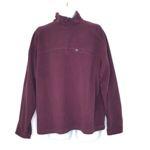 LL Bean Men’s 1/4 Zip Front Fleece Top XL Burgundy